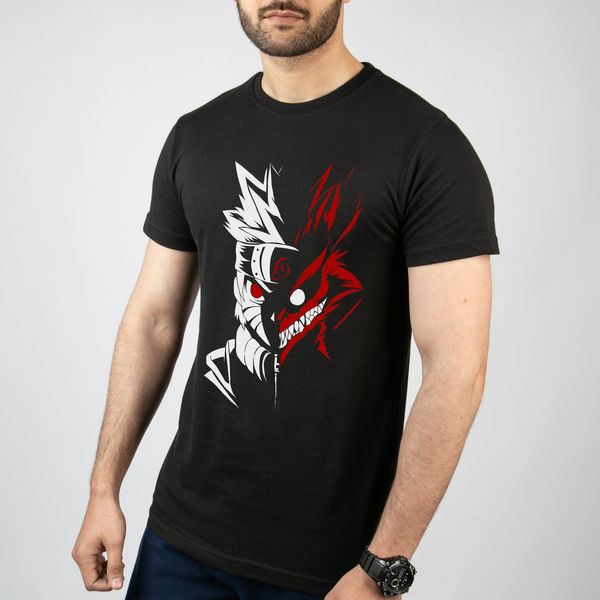 تی شرت آستین کوتاه مردانه مدل انیمه Naruto  Kurama کد A005
