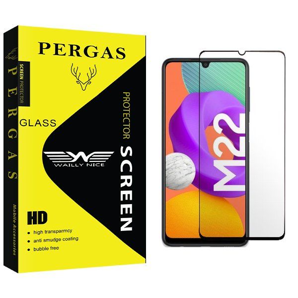 محافظ صفحه نمایش شیشه ای وایلی نایس مدل Pergas Full مناسب برای گوشی موبایل سامسونگ Galaxy M22