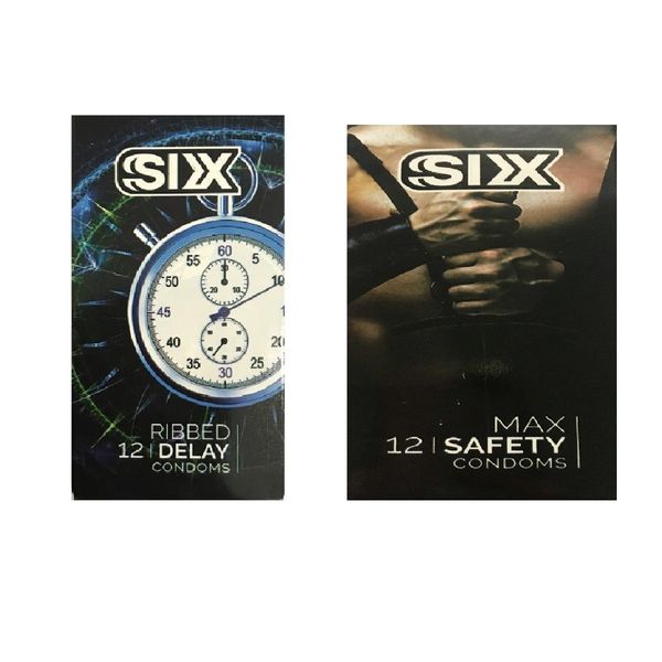 کاندوم سیکس مدل Ribbed Delay بسته 12 عددی به همراه کاندوم سیکس مدل Max Safety بسته 12 عددی