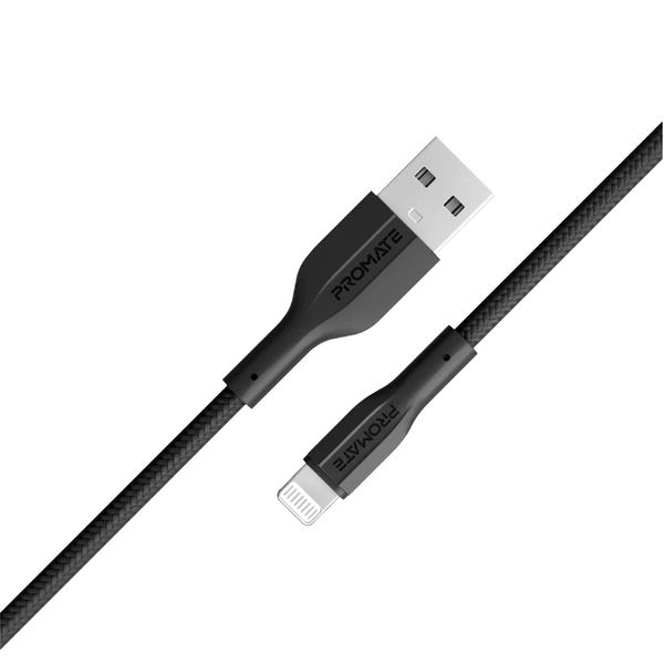 کابل تبدیل USB-A به لایتنینگ پرومیت مدل XCORD-AI.BLACK به طول 1 متر