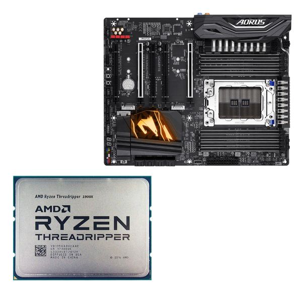 مادربرد گیگابایت مدل X399 AORUS PRO به همراه پردازنده مرکزی ای ام دی مدل AMD Ryzen Threadripper 1900X