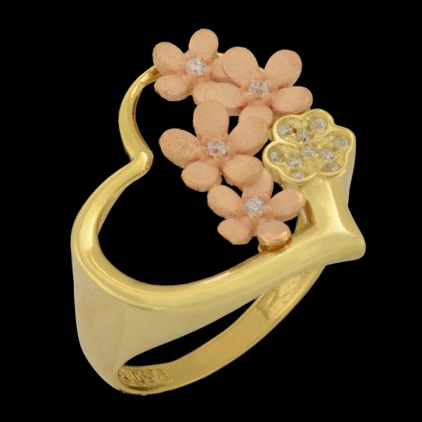 انگشتر طلا 18 عیار زنانه طلای مستجابی مدل قلب ورسای کد 6703