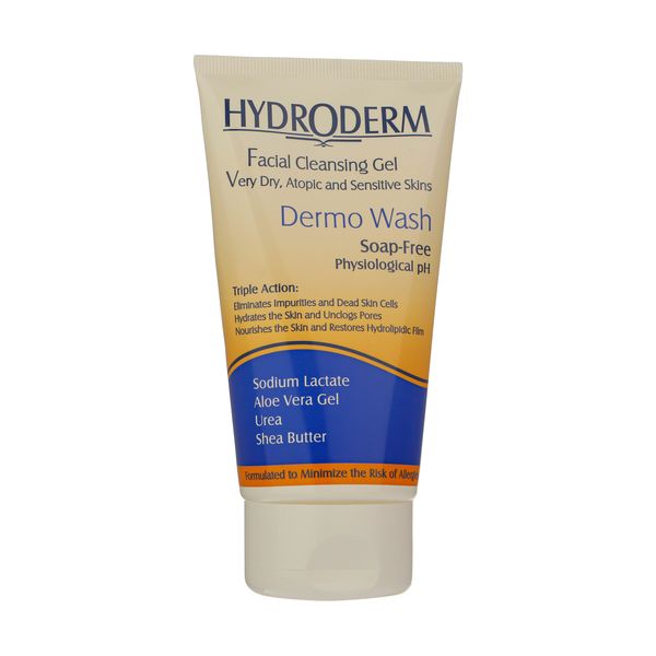 ژل شستشو صورت هیدرودرم مدل Dermo Wash مناسب پوست های خشک و حساس وزن 150 گرم