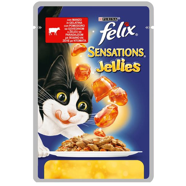 غذای گربه بالغ فلیکس مدل Sensation-Beef وزن 100 گرم