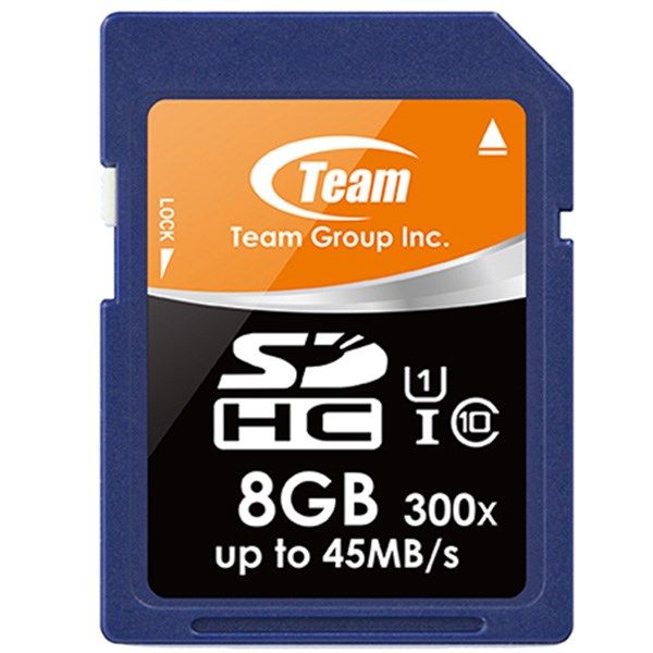 کارت حافظه SDHC تیم گروپ کلاس 10 استاندارد UHS-I U1 سرعت 300X 45MBps ظرفیت 8 گیگابایت
