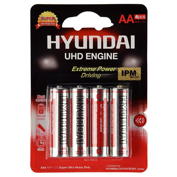 باتری قلمی هیوندای مدل Super Ultra Heavy Duty بسته 4 عددی
