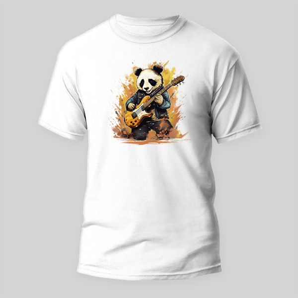 تی شرت آستین کوتاه مردانه مدل خرس پاندا طرح Panda کد M60 رنگ سفید