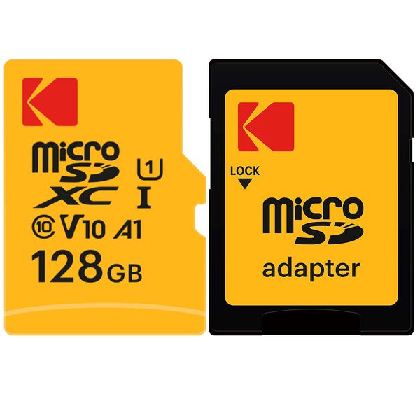 کارت حافظه‌ micro SDXC کداک مدل premium کلاس 10 استاندارد UHS-I U1 سرعت 90MBps ظرفیت 128 گیگابایت به همراه آداپتور SD