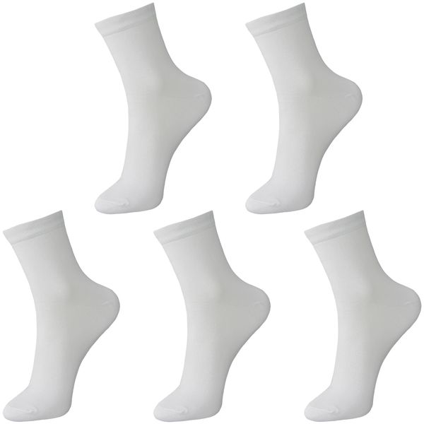 جوراب ساق کوتاه مردانه ادیب مدل کلاسیک کد 02010 رنگ سفید بسته 5 عددی 