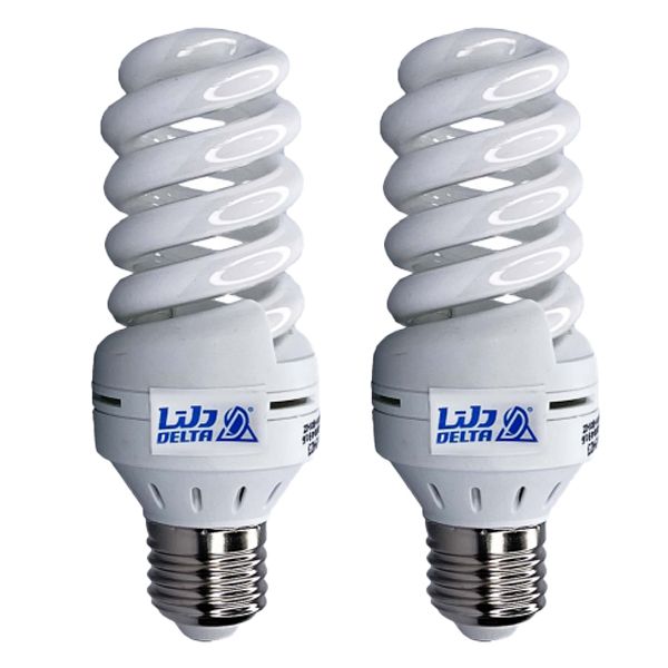 لامپ کم مصرف 18 وات دلتا مدل PRO پایه E27 بسته دو عددی