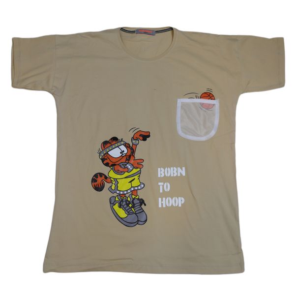 تی شرت لانگ آستین کوتاه دخترانه مدل Garfield 03