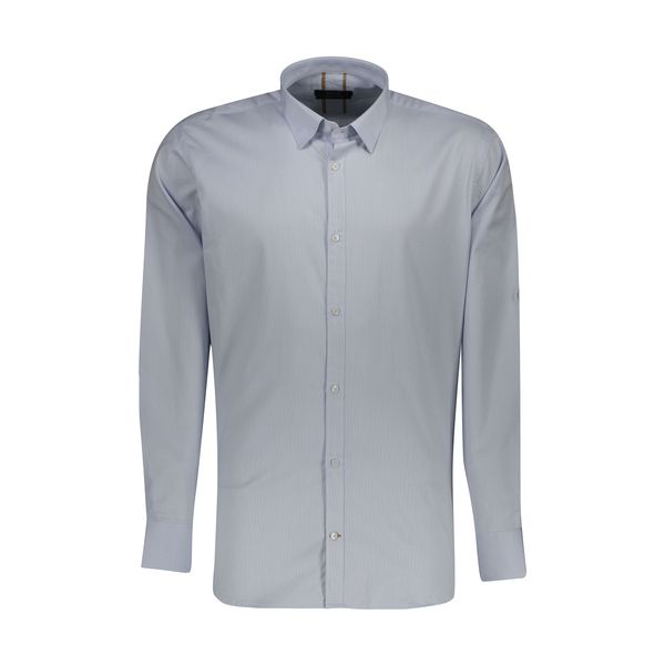 پیراهن آستین بلند مردانه ایکات مدل لوزی PST1152374 رنگ طوسی