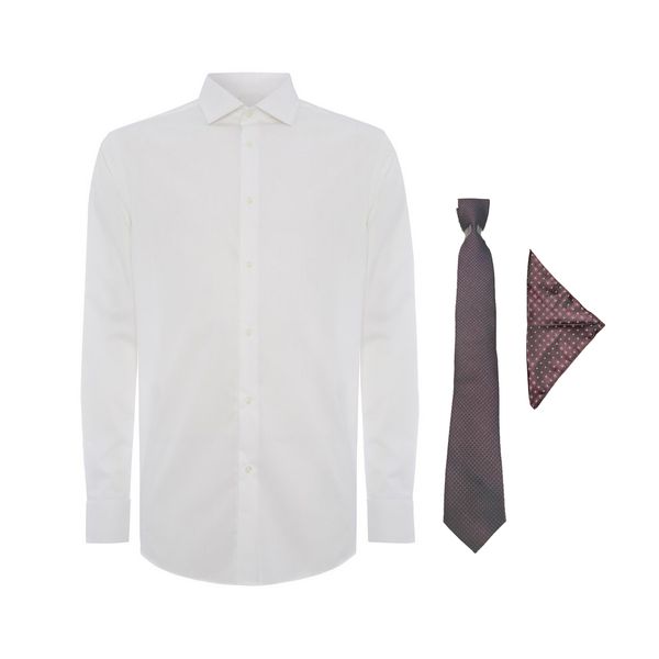 پیراهن آستین بلند مردانه نکست مدل Best به همراه کراوات و دستمال جیب