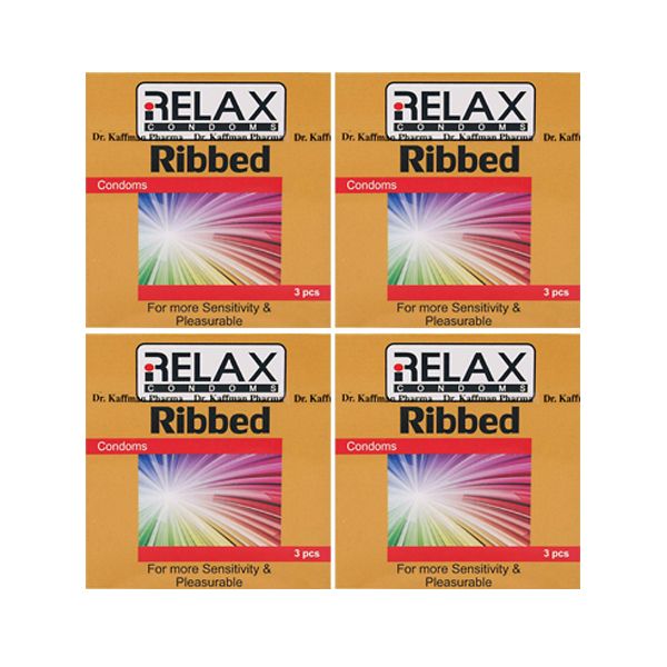  کاندوم ریلکس مدل RIBBED کد R106 مجموعه 4 عددی 