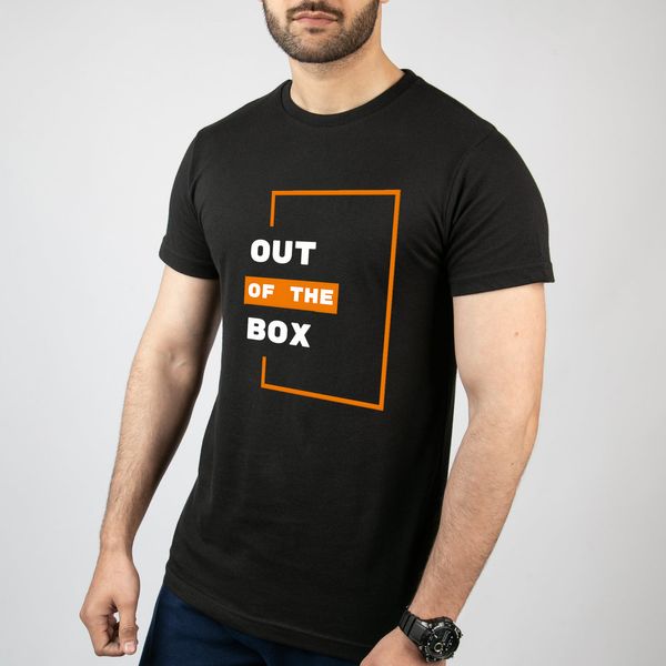 تی شرت آستین کوتاه مردانه مدل نوشته Out of The Box کد T051