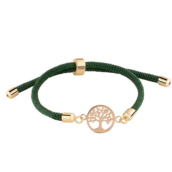 دستبند طلا 18 عیار زنانه گالری شیدا مجد مدل درخت زندگی رنگ سبز