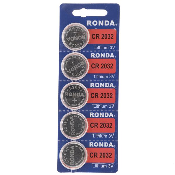 باتری سکه ای روندا مدل CR2032 بسته 5 عددی