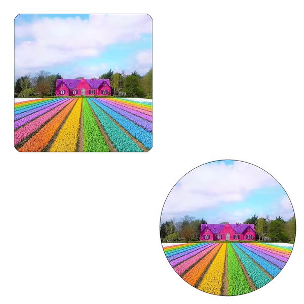 مگنت طرح مزرعه رنگین کمانی کد M1 به همراه زیر لیوانی