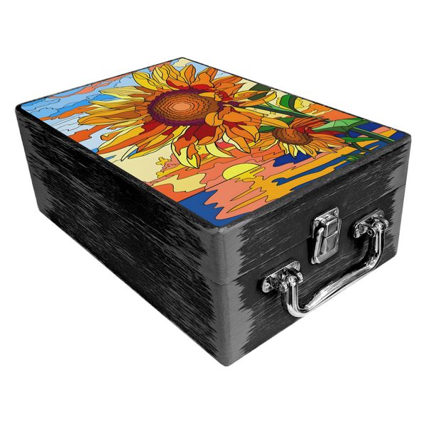 جعبه هدیه دست‌ساز مدل چوبی آفتابگردون کد WS765