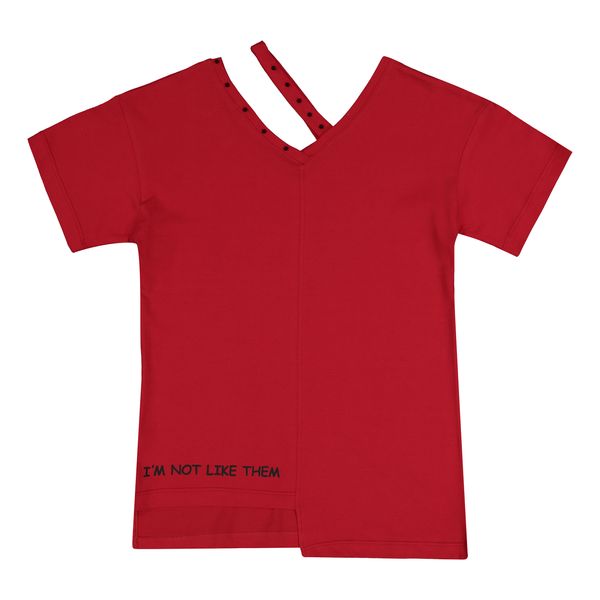 تی شرت آستین کوتاه دخترانه سون پون مدل G800 رنگ قرمز