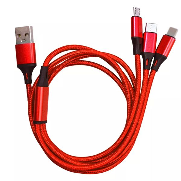 کابل تبدیل USB به MICROUSB / USB-C / لایتنینگ مدل cdxz-0004 طول 1.20 متر