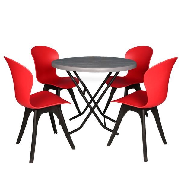 میز و صندلی ناهارخوری چهارنفره مدل ماهلین فایبرگلاس