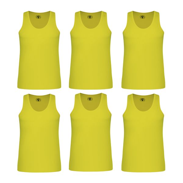  زیرپوش رکابی مردانه برهان تن پوش مدل 5-01 بسته 6 عددی رنگ زرد