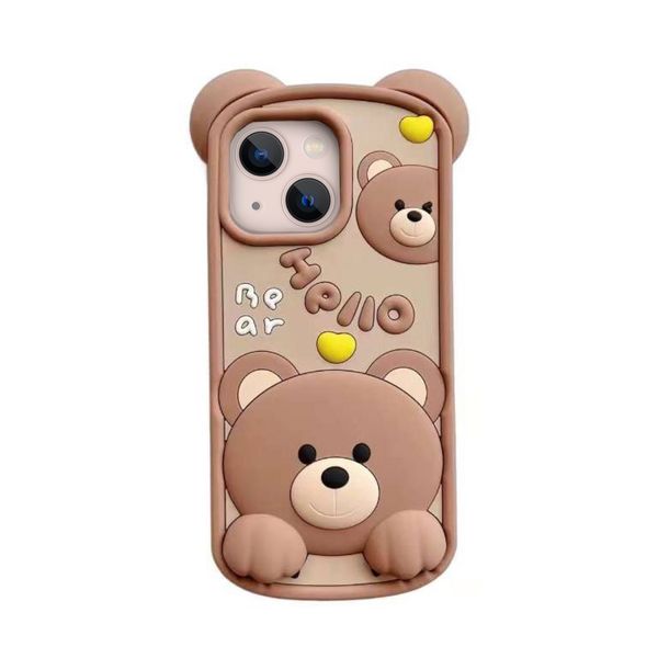 کاور مدل سلیکونی طرح Hello Bear مناسب برای گوشی موبایل اپل iPhone 13