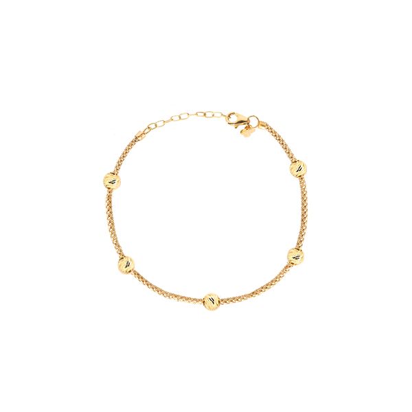 دستبند طلا 18 عیار زنانه ماوی گالری مدل پاپ کورن و البرناردو