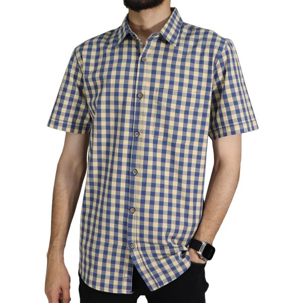 پیراهن آستین کوتاه مردانه مدل چهارخونه کد 6743