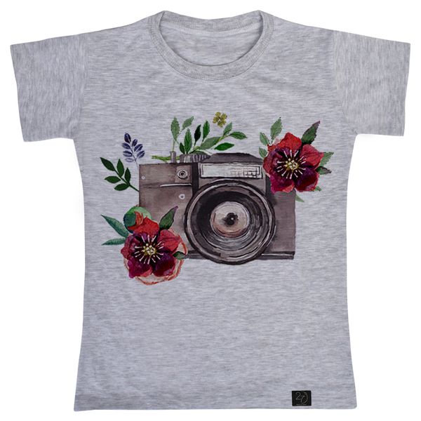 تی شرت دخترانه 27 مدل گل و دوربین کد V96