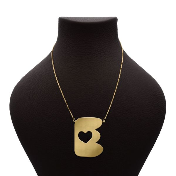 گردنبند طلا 18 عیار زنانه شمیم گلد گالری مدل حرف E و قلب MN315