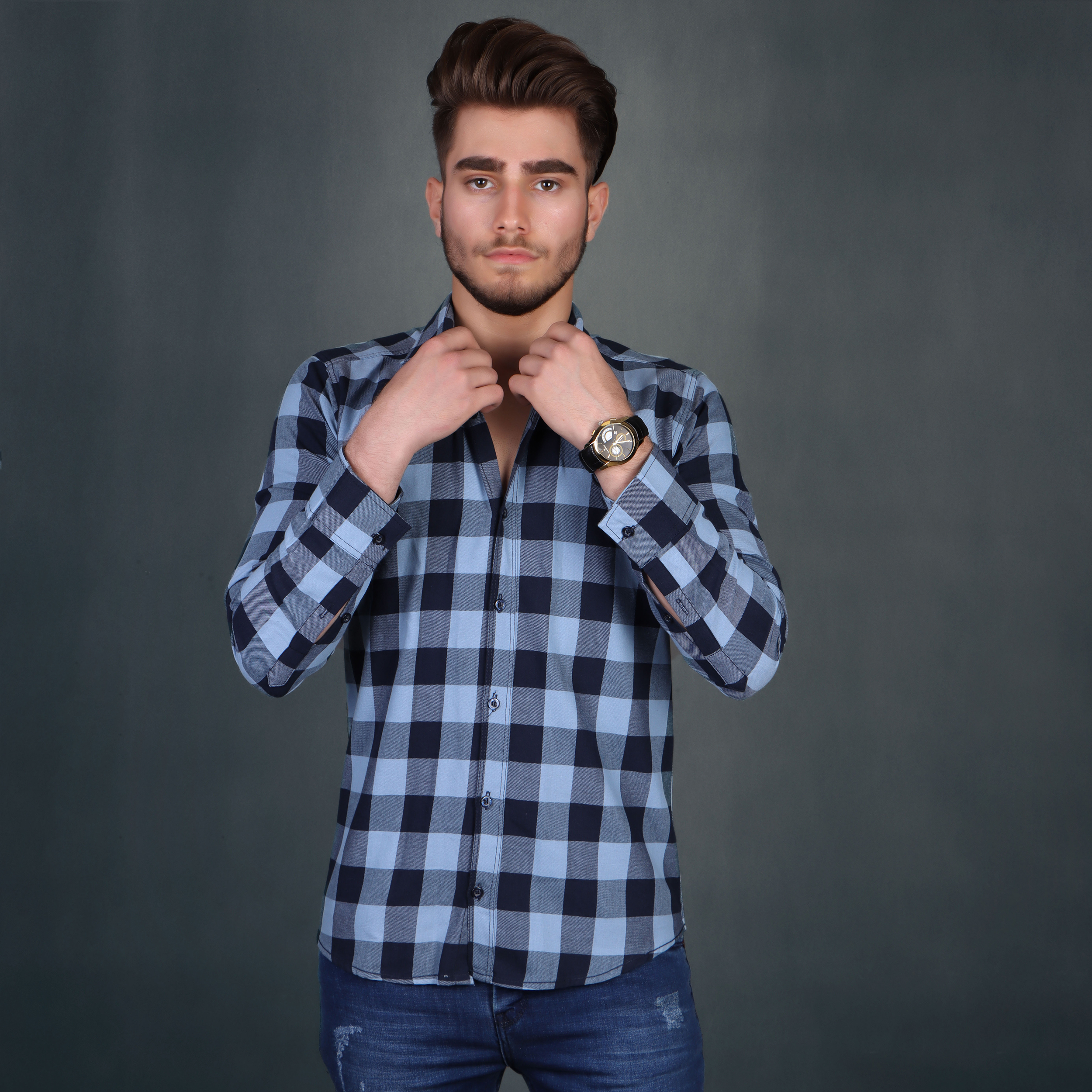 پیراهن آستین بلند مردانه پیکی پوش مدل M02552