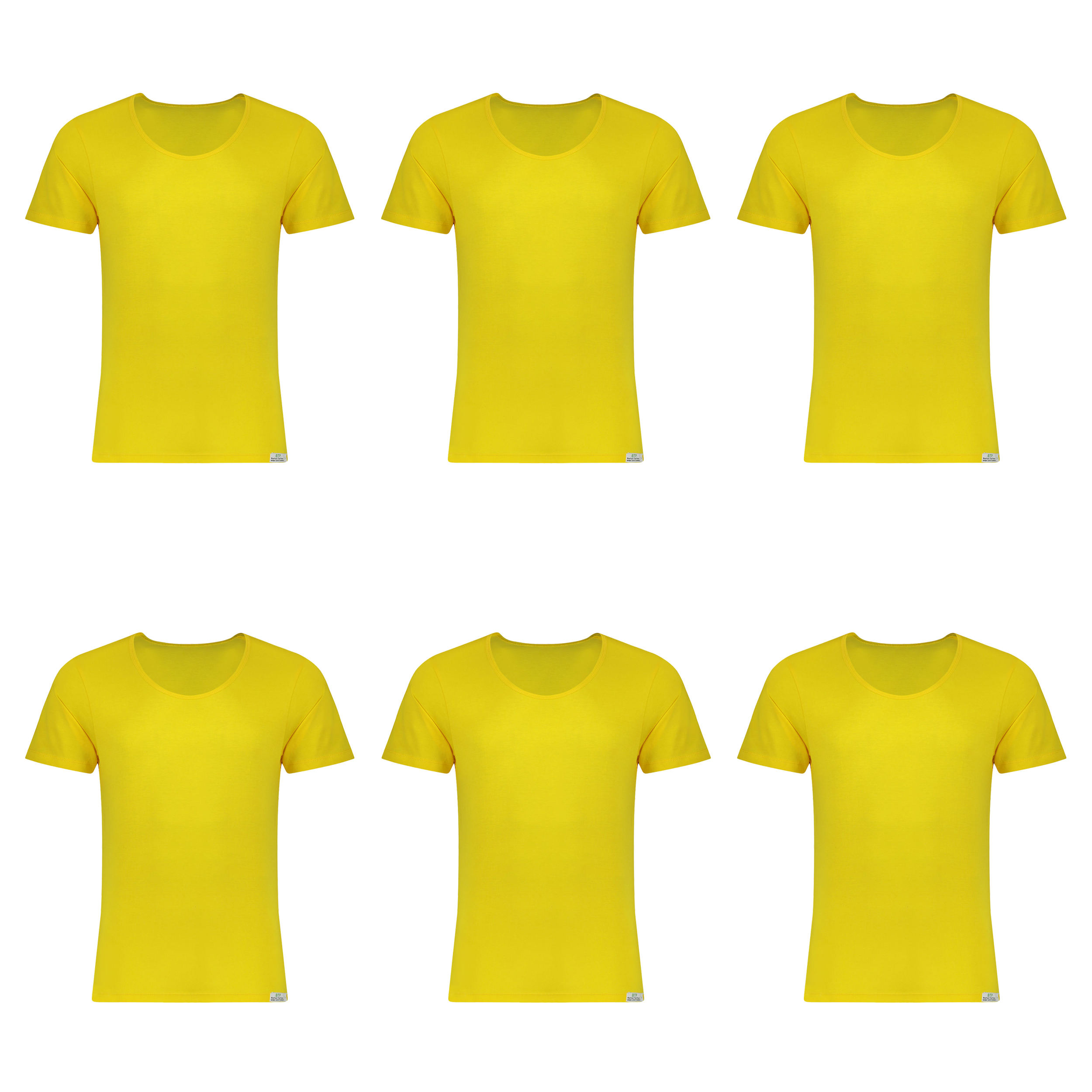 زیرپوش پسرانه برهان تن پوش مدل آستین دار 5-02  رنگ زرد بسته 6 عددی