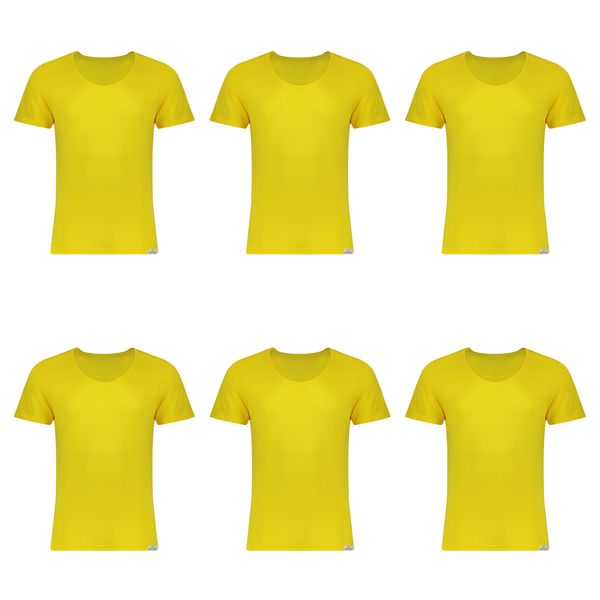زیرپوش پسرانه برهان تن پوش مدل آستین دار 5-02  رنگ زرد بسته 6 عددی