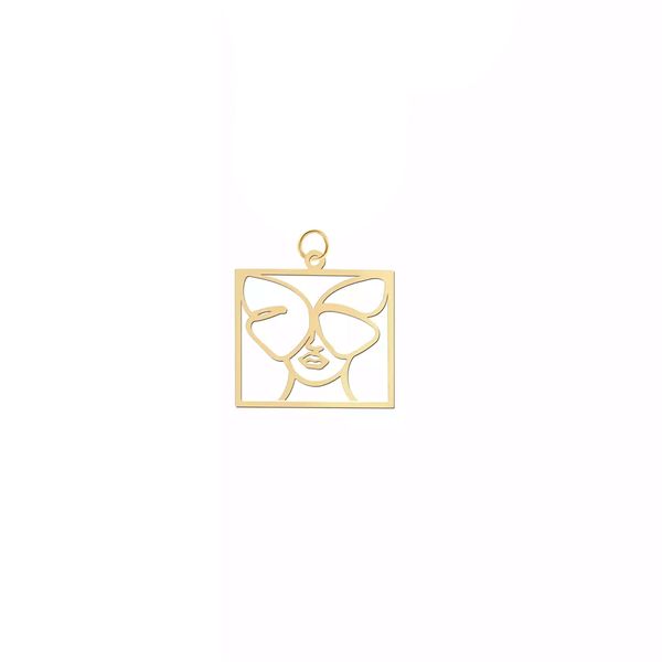 آویز گردنبند طلا 18 عیار زنانه روبی آرت گالری مدل صورت پریان