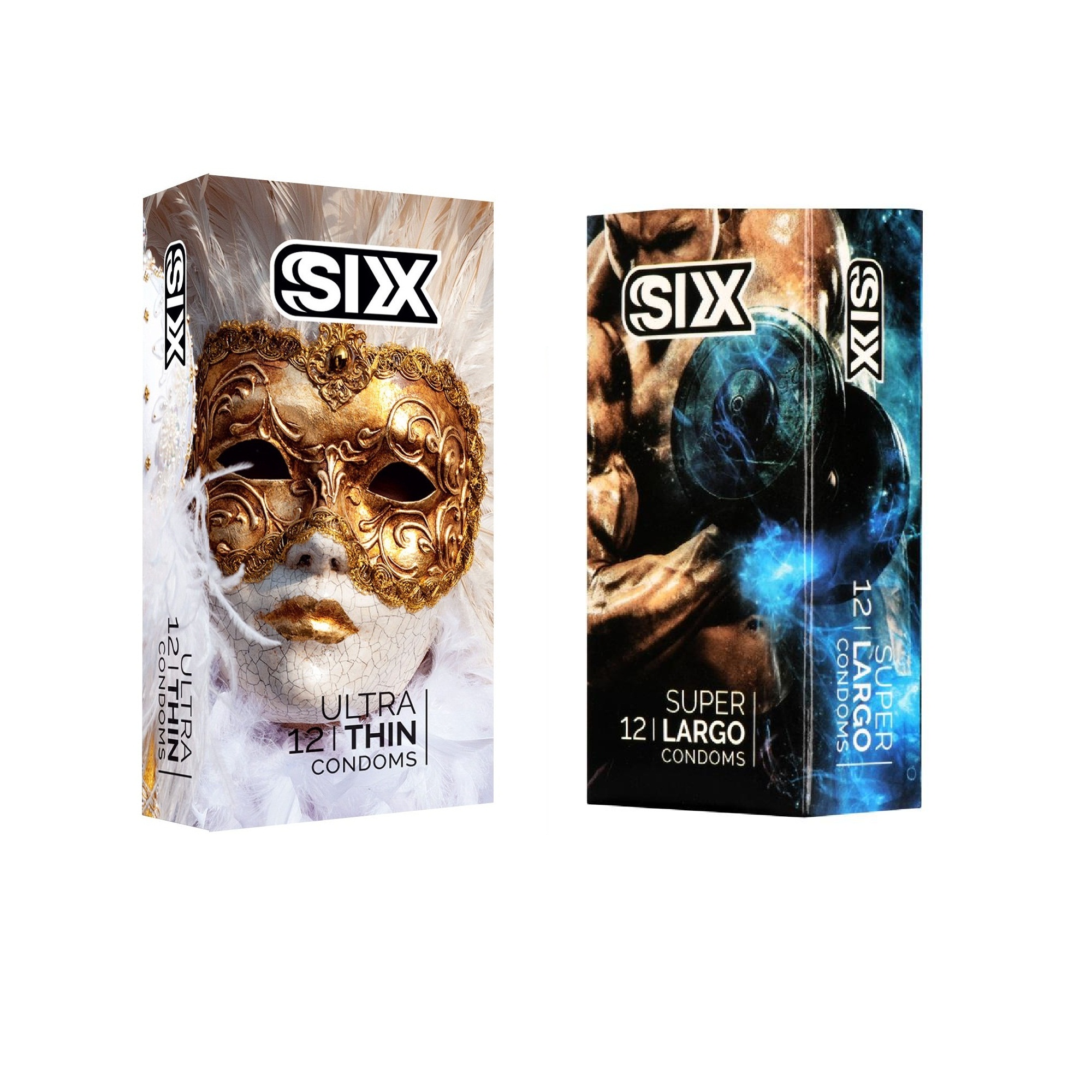 کاندوم سیکس مدل Ultra Thin بسته 12 عددی به همراه کاندوم سیکس مدل Super Largo بسته 12