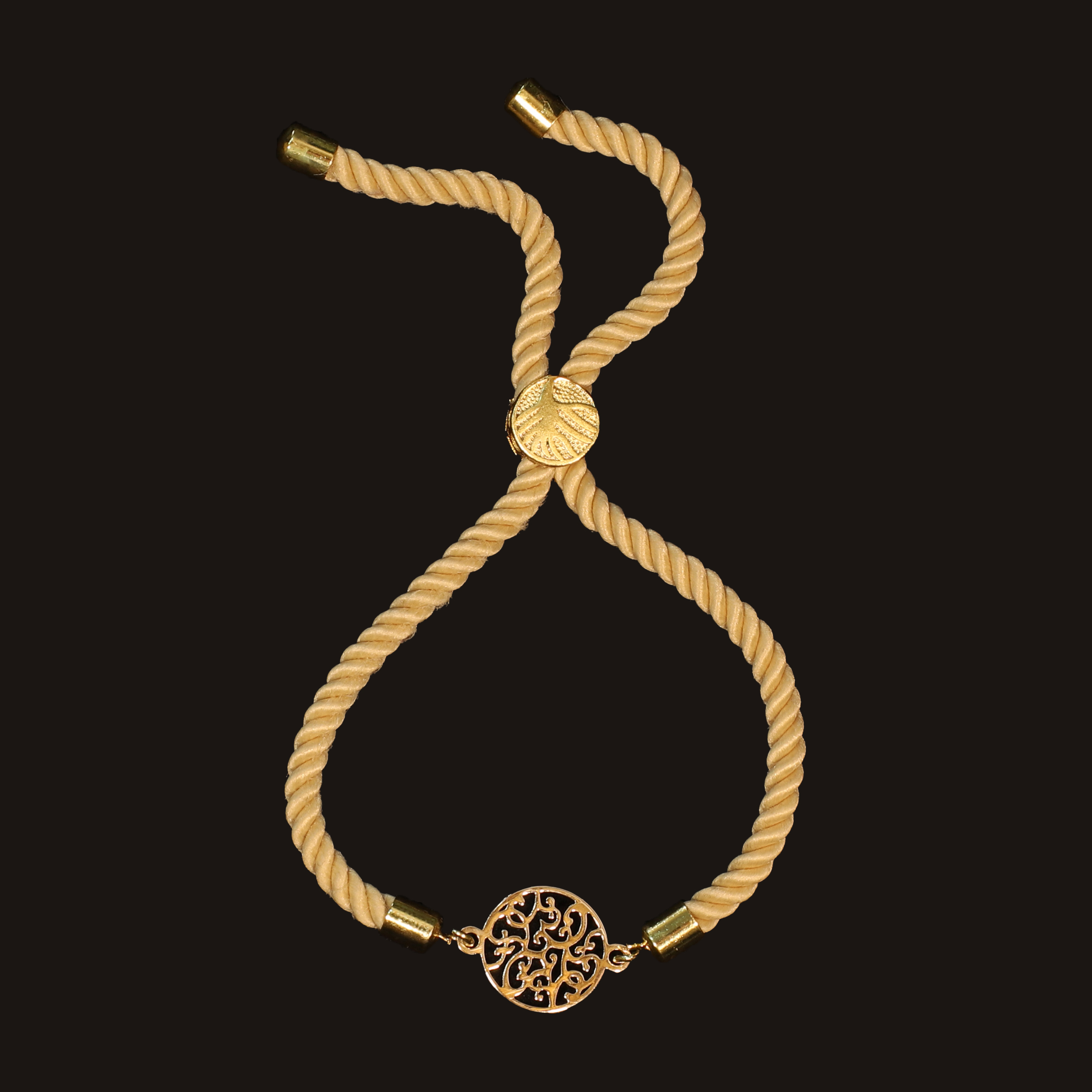 دستبند طلا 18 عیار زنانه شمیم گلد گالری مدل اسلیمی