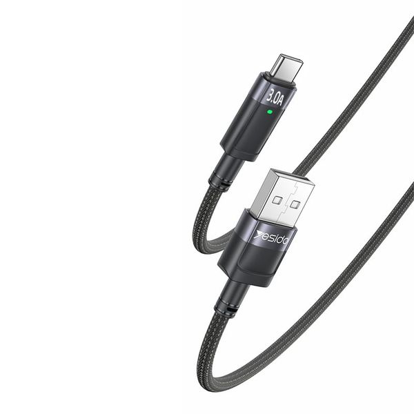 کابل تبدیل USB به USB-C یسیدو مدل AUTO POWER OFF CA123C 3.0A طول 1.2 متر