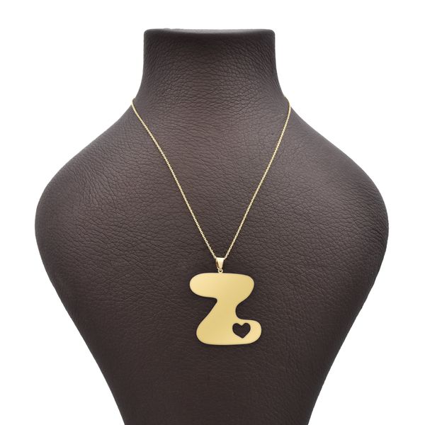 گردنبند طلا 18 عیار زنانه شمیم گلد گالری مدل حرف Z و قلب کد MZ345
