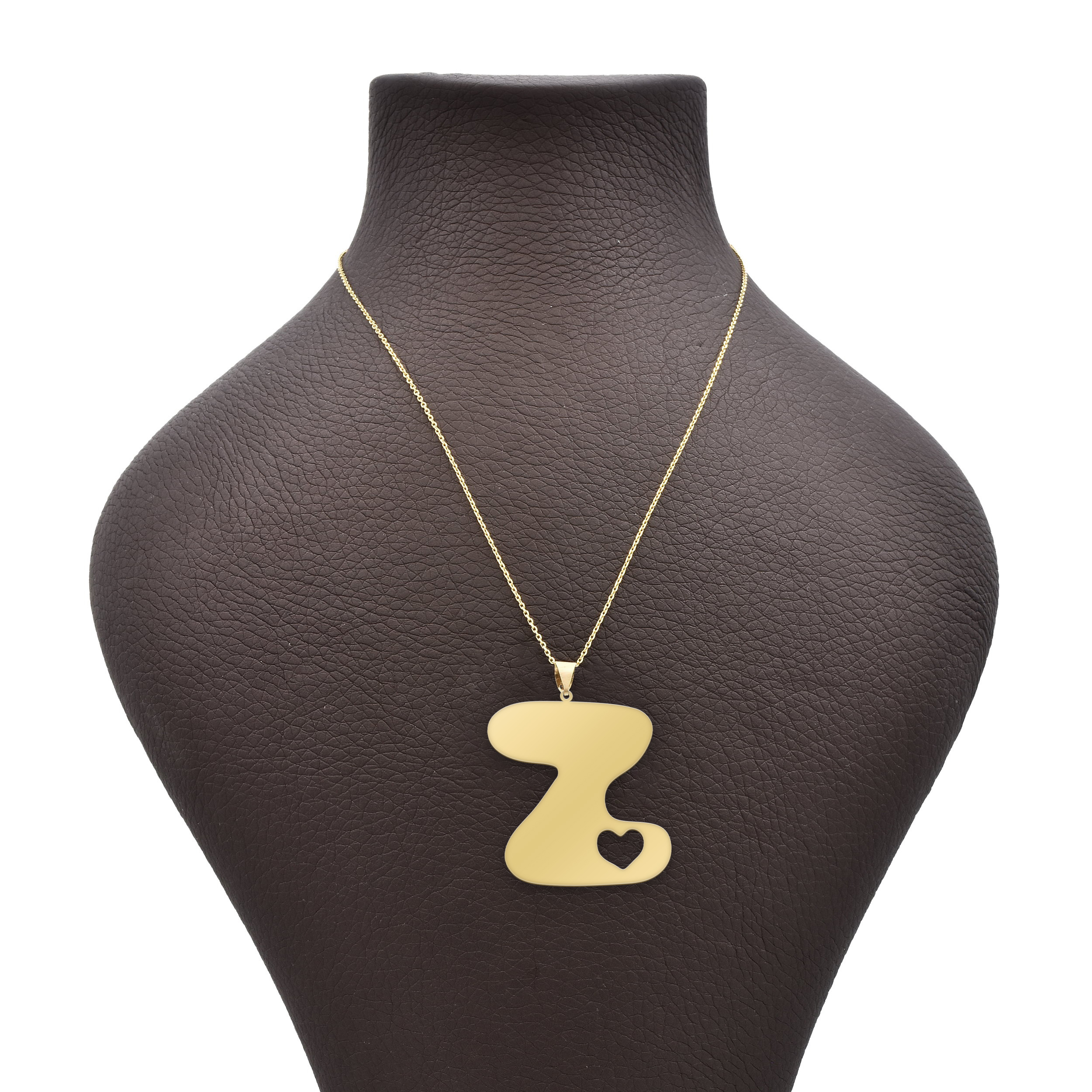 گردنبند طلا 18 عیار زنانه شمیم گلد گالری مدل حرف Z و قلب کد PA345