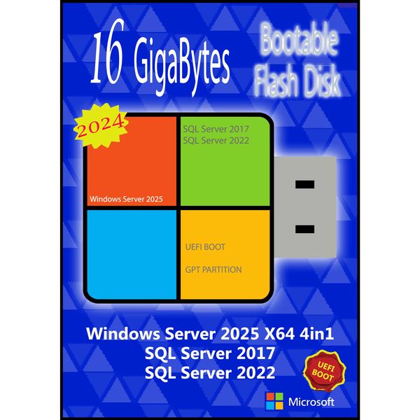 سیستم عامل  Windows Server 2025 4in1 X64 - UEFI نشر مایکروسافت