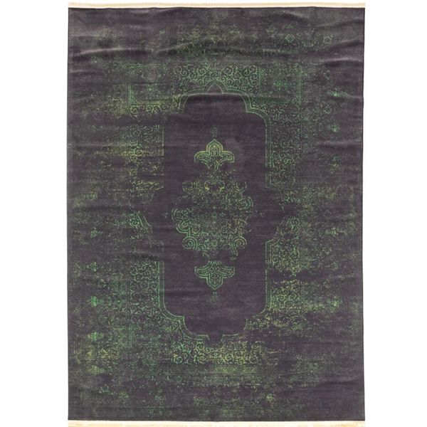 فرش ماشین مرینوس طرح کتیبه کد 1.00033 زمینه سبز