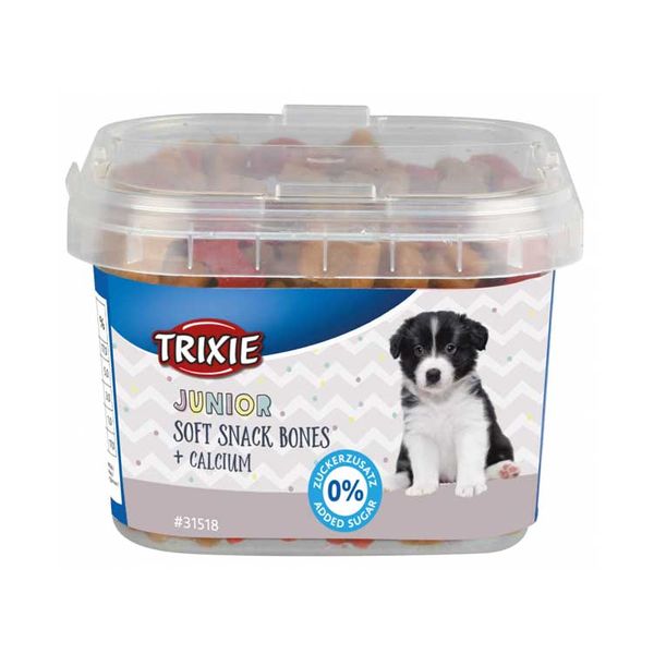 غذای تشویقی توله سگ تریکسی مدل soft snack bones وزن 140 گرم
