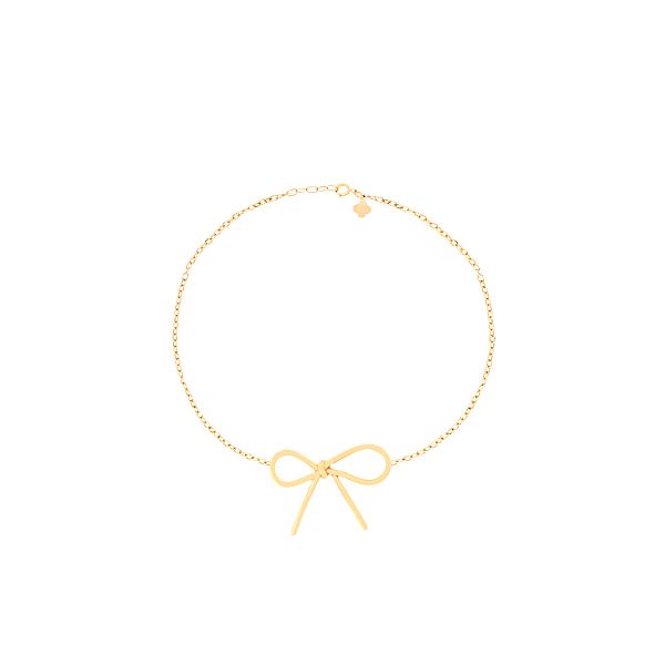 دستبند طلا 18 عیار زنانه ماوی گالری مدل پاپیون مفتولی ساده