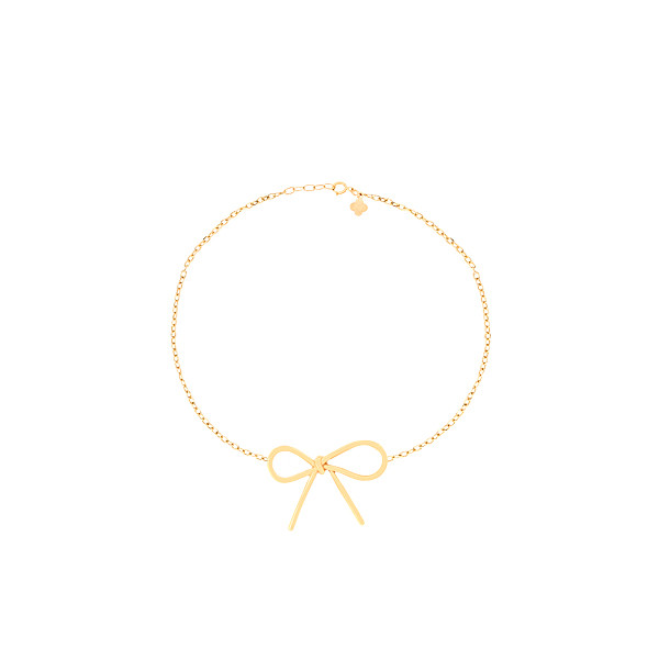 دستبند طلا 18 عیار زنانه ماوی گالری مدل پاپیون مفتولی ساده