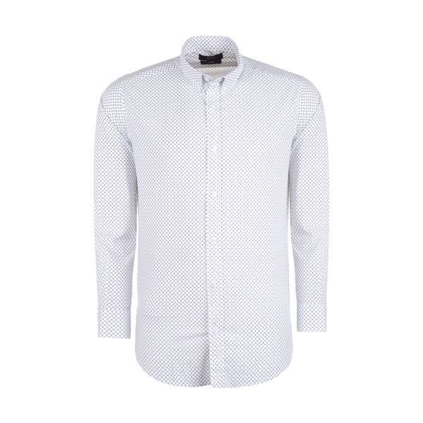 پیراهن آستین بلند مردانه ایکات مدل PST1152395 رنگ سفید