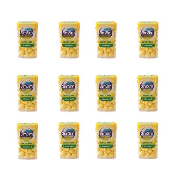 قرص خوشبو کننده دهان سیم سیم مدل لیمو مجموعه 12 عددی