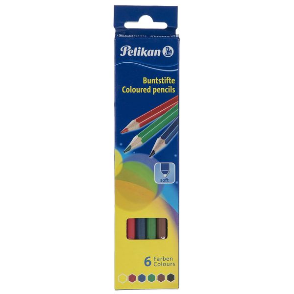 مداد رنگی 6 رنگ پلیکان