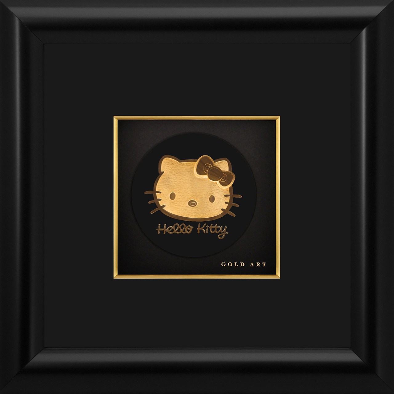 تابلوی طلاکوب زرسام طرح Kitty Little Round سایز 25 × 25سانتی متر